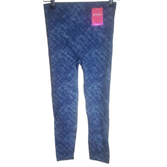 Spank Look At Me‎ Now Blue Tie Dye Crop Leggings Women's Size Large - Picture 1 of 9
